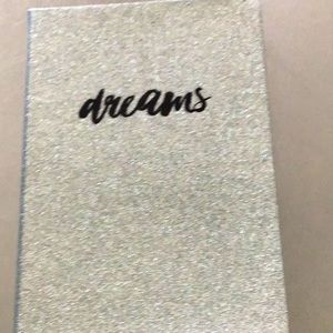 Dreams Journal. Silver sparkle with black letters, NEW!